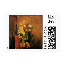Van Gogh; Vase with Carnations, Roses and a Bottle Postage Stamps