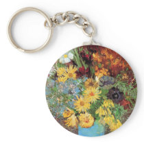 Van Gogh Vase With Daisies Keychain
