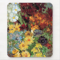 Van Gogh Vase With Daisies Mousepad by ArtLoversCafe Van Gogh Vase With Daisies Mousepad