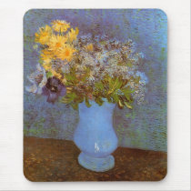 Van Gogh; Vase with Lilacs, Daisies and Anemones Mouse Pads