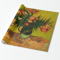 Van Gogh Vase With Oleanders And Books Floral Art Wrapping Paper