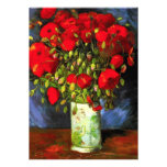 Van Gogh Vase With Red Poppies Personalized Announcement