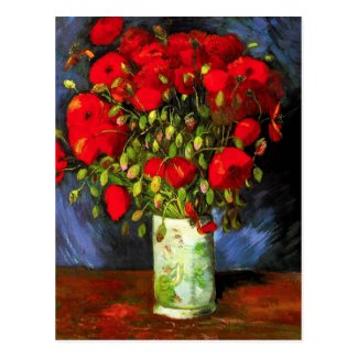 Van Gogh Vase With Red Poppies Postcard
