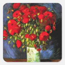 Van Gogh Vase With Red Poppies Stickers