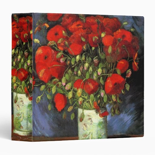 Van Gogh; Vase with Red Poppies, Vintage Flowers Binder