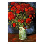 Van Gogh; Vase with Red Poppies, Vintage Flowers Cards