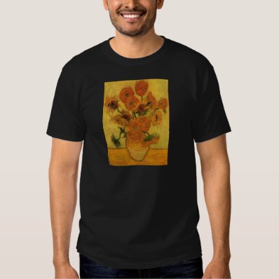 Van Gogh Vase with Sunflowers, Fine Art Flowers Shirt
