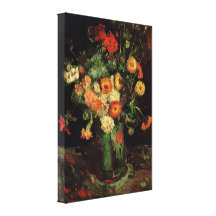 Van Gogh; Vase with Zinnias and Geraniums Gallery Wrapped Canvas