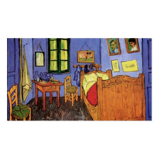 Van Gogh; Vincent's Bedroom in Arles, Vintage Art Business Card Template (back side)