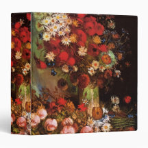 Van Gogh Vintage Flowers in Vase Floral Still Life Vinyl Binder