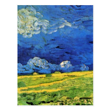 Van Gogh; Wheat Field Under Clouded Sky Post Card