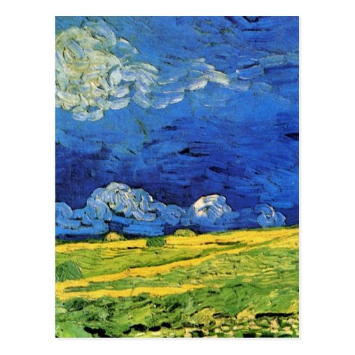 Van Gogh; Wheat Field Under Clouded Sky Post Card