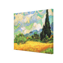 Van Gogh; Wheat Field w Cypresses at Haute Galline Stretched Canvas Prints