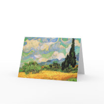 Van Gogh; Wheat Field w Cypresses at Haute Galline Greeting Cards