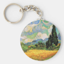 Van Gogh; Wheat Field w Cypresses at Haute Galline Key Chain