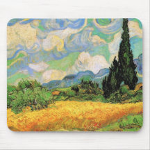 Van Gogh; Wheat Field w Cypresses at Haute Galline Mouse Pads