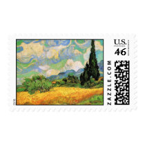 Van Gogh; Wheat Field w Cypresses at Haute Galline Stamps