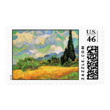 Van Gogh; Wheat Field w Cypresses at Haute Galline Stamps
