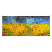 Van Gogh Wheat Field with Crows Vintage Farm Birds Invitation