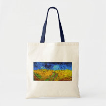 Van Gogh Wheatfield with Crows (F779) Fine Art Tote Bags
