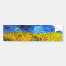 Van Gogh Wheatfield with Crows (F779) Fine Art Bumper Stickers