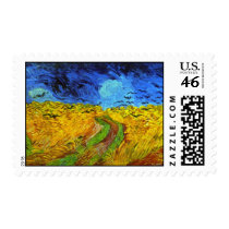 Van Gogh Wheatfield with Crows Postage Stamp