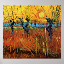 Van Gogh Willows at Sunset Poster