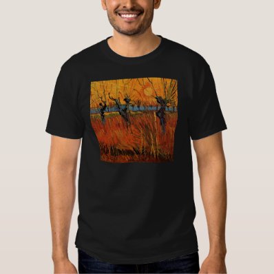 Van Gogh Willows at Sunset, Vintage Impressionism T Shirts