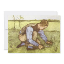 Van Gogh's Boy Cutting Grass invitations by MasterpieceCafe Van Gogh's Boy Cutting Grass invitations