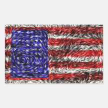 Van Gogh's Flag of the United States Rectangular Stickers