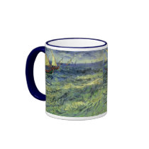 Van Gogh's Seascape at Saintes-Maries mugs by MasterpieceCafe Van Gogh's Seascape at Saintes-Maries mugs
