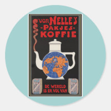 Van Nelle's Coffee - Vintage Advertising Round Stickers
