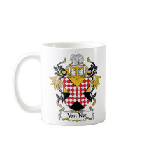 Van Nes Family Crest mugs by coatsofarms Van Nes Family Crest mugs