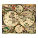 van Schagen  World Map 1680 posters