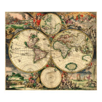 van Schagen World Map 1680 posters by classicprints van Schagen World Map 1680 posters
