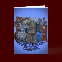 Vancouver BC Souvenir Art Card Landmark Art Card cards