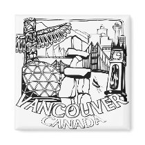 Vancouver BC Souvenir Magnets Buttons & Gifts by artist_kim_hunter Vancouver BC Souvenir Magnets Buttons & Gifts