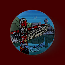 Vancouver Buttons Souvenir Buttons Totem Pole Art buttons