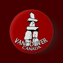 Vancouver Canada Souvenir Buttons Landmark Art buttons