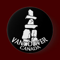 Vancouver Canada Souvenir Buttons Landmark Art buttons