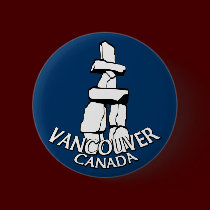 Vancouver Canada Souvenir Buttons Landmark Art buttons