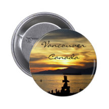 Vancouver Canada Souvenir Buttons Landmark Gifts