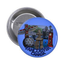 Vancouver Canada Souvenir Buttons Totem Pole Art