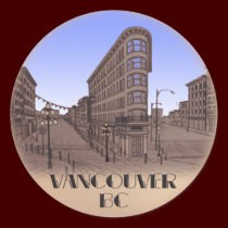 Vancouver Canada Stickers Gastown Landmark Art stickers