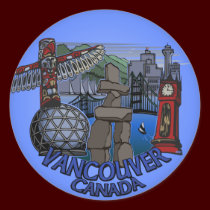 Vancouver Canada Stickers Landmark Souvenir Art stickers