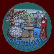 Vancouver Canada Stickers Totem Pole Landmark Art stickers