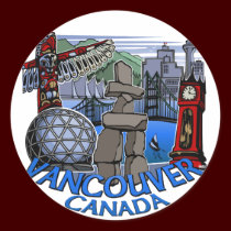 Vancouver Canada Stickers Totem Pole Landmark Art stickers