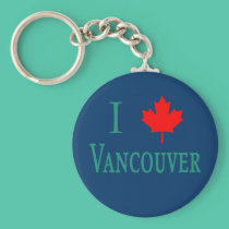 Vancouver I LOVE VANCOUVER with Maple Leaf keychains