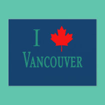 Vancouver I LOVE VANCOUVER with Maple Leaf postcards