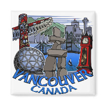 Vancouver Magnet Souvenir Magnet Buttons & Gifts by artist_kim_hunter Vancouver Magnet Souvenir Magnet Buttons & Gifts